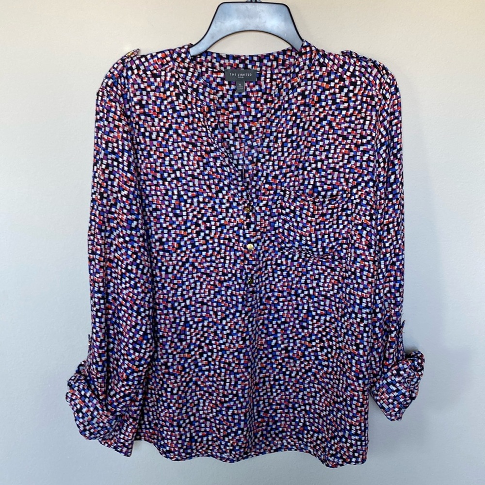 The Limited Multicolored Geometric Print Blouse